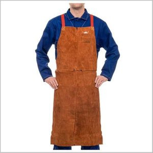 TABLIER SOUDEUR Lava Brown EN CUIR CROUTE VACHETTE