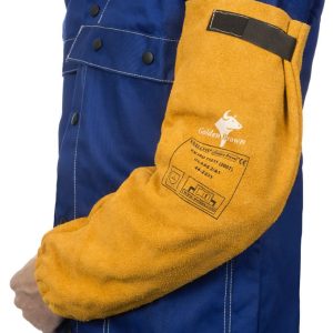manchettes de soudage cuir golden brown weldas